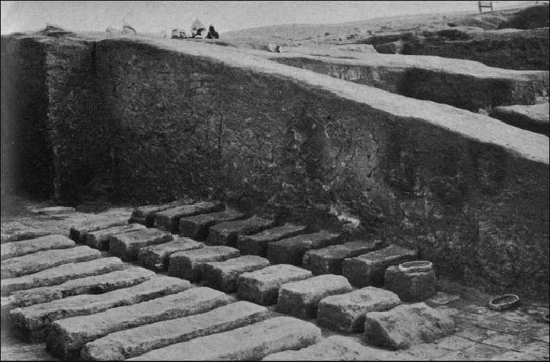 Archaeological dig site showing ancient classroom design