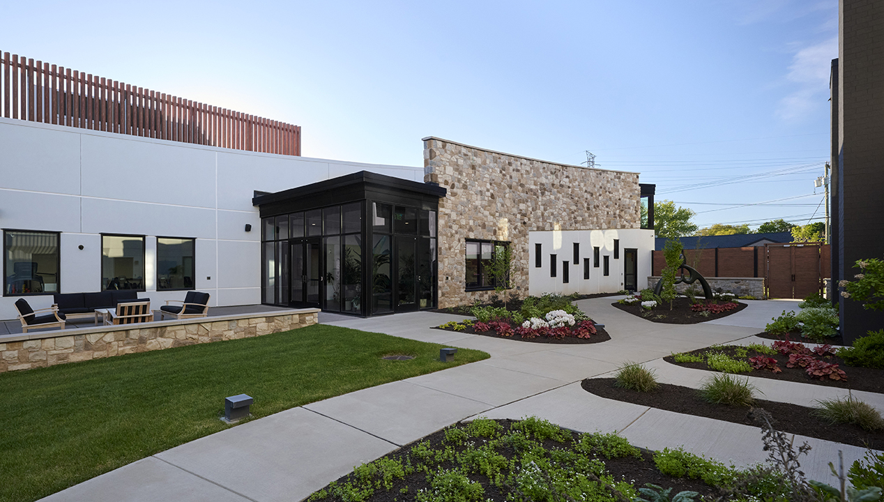 Resilient Living Center courtyards encourage exploration and freedom of movement