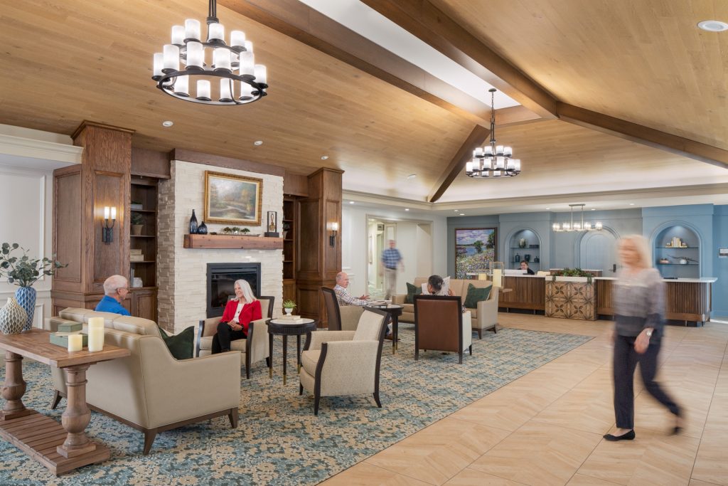 Community updates started at the front door with a reimagined lobby space that encourages residents and guests to linger.