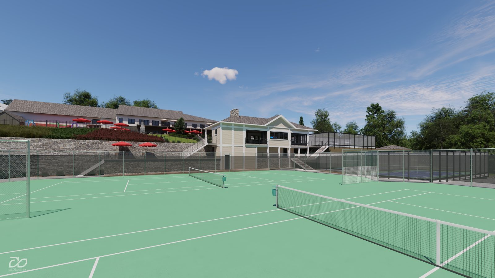 The Master Plan allocated space for the east tennis center to expand and support future courts depending on demand.