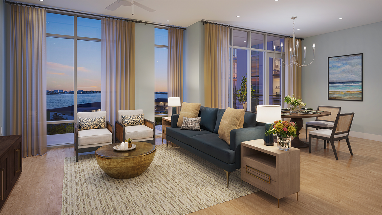 Tower apartment maximizes views