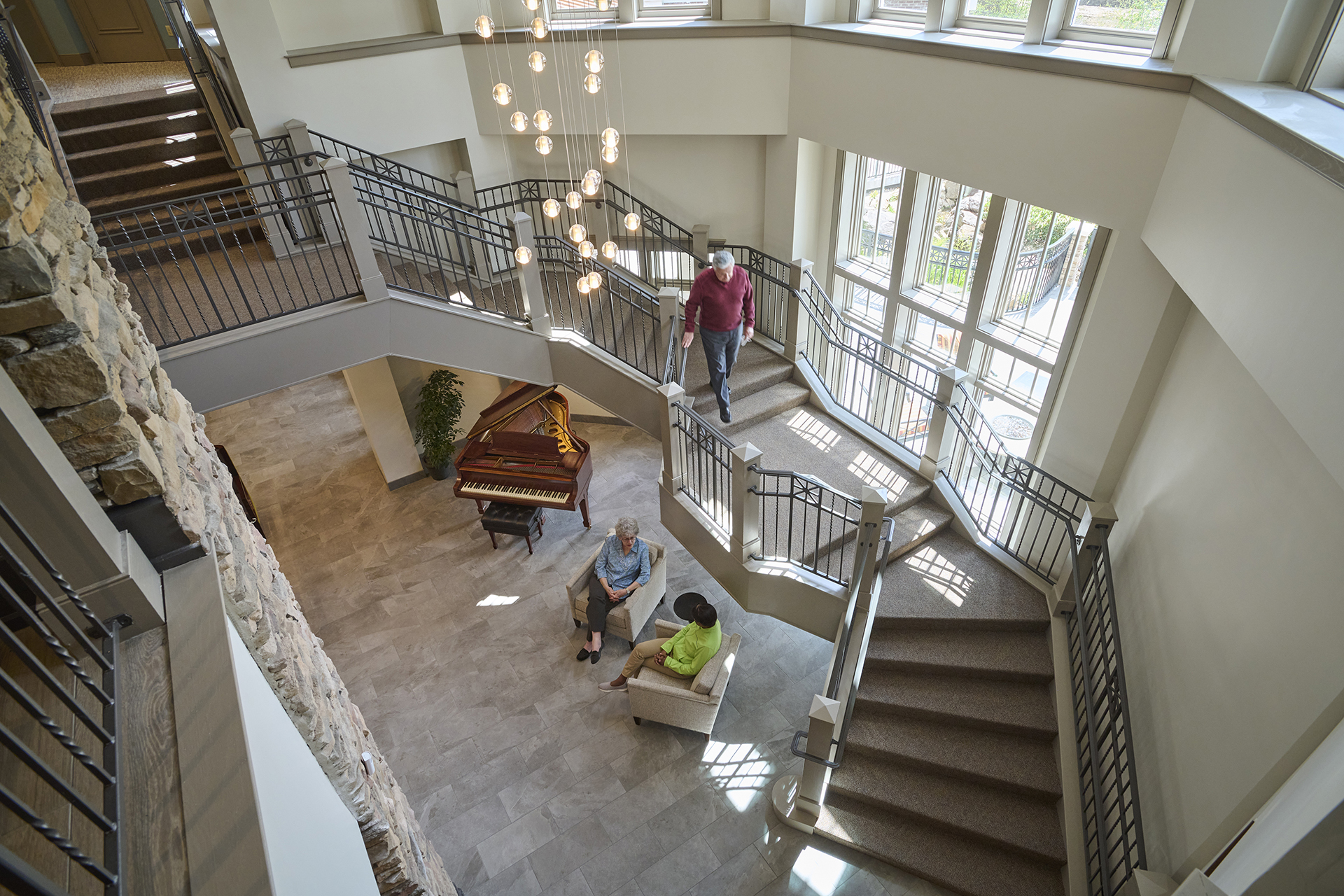 Lighter and brighter open grand stair after renovations
